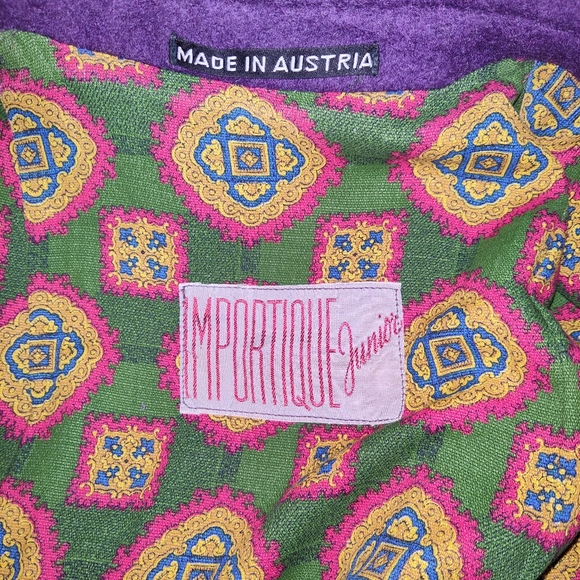 💜1960's-1970's Vintage Purple Wool Belted Coat - Picture 7 of 15